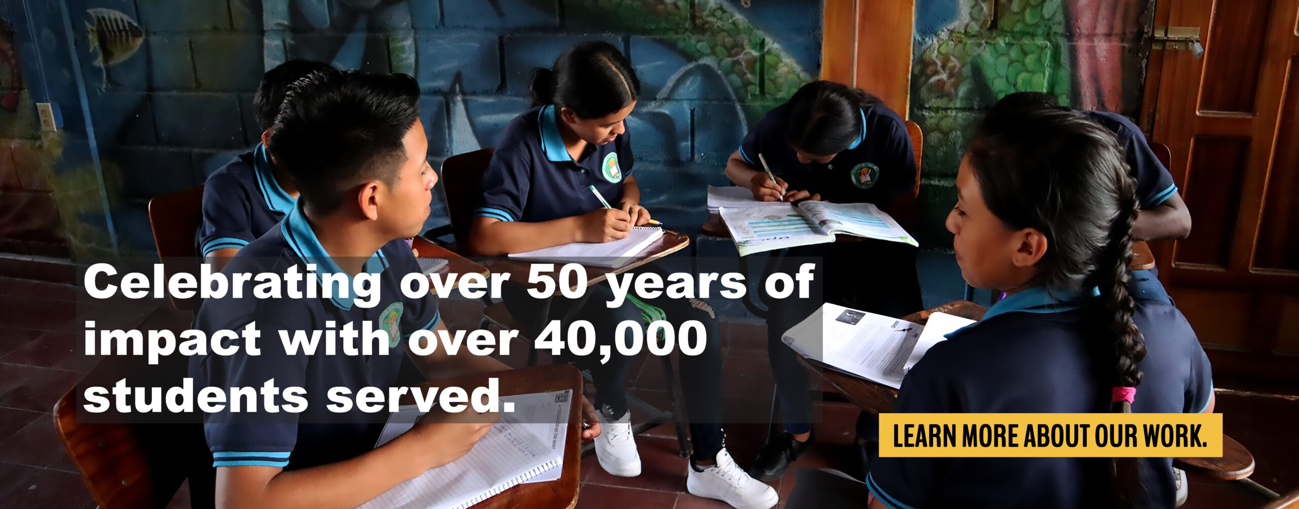 Celebrating over 50 years of impact with over 40,000 students served. Learn more about our work.